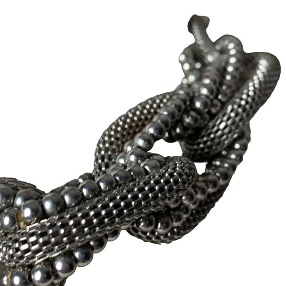 New with Tags Silver Large Chain Link Chocker w/ extension Necklace & Earrings - Picture 10 of 10